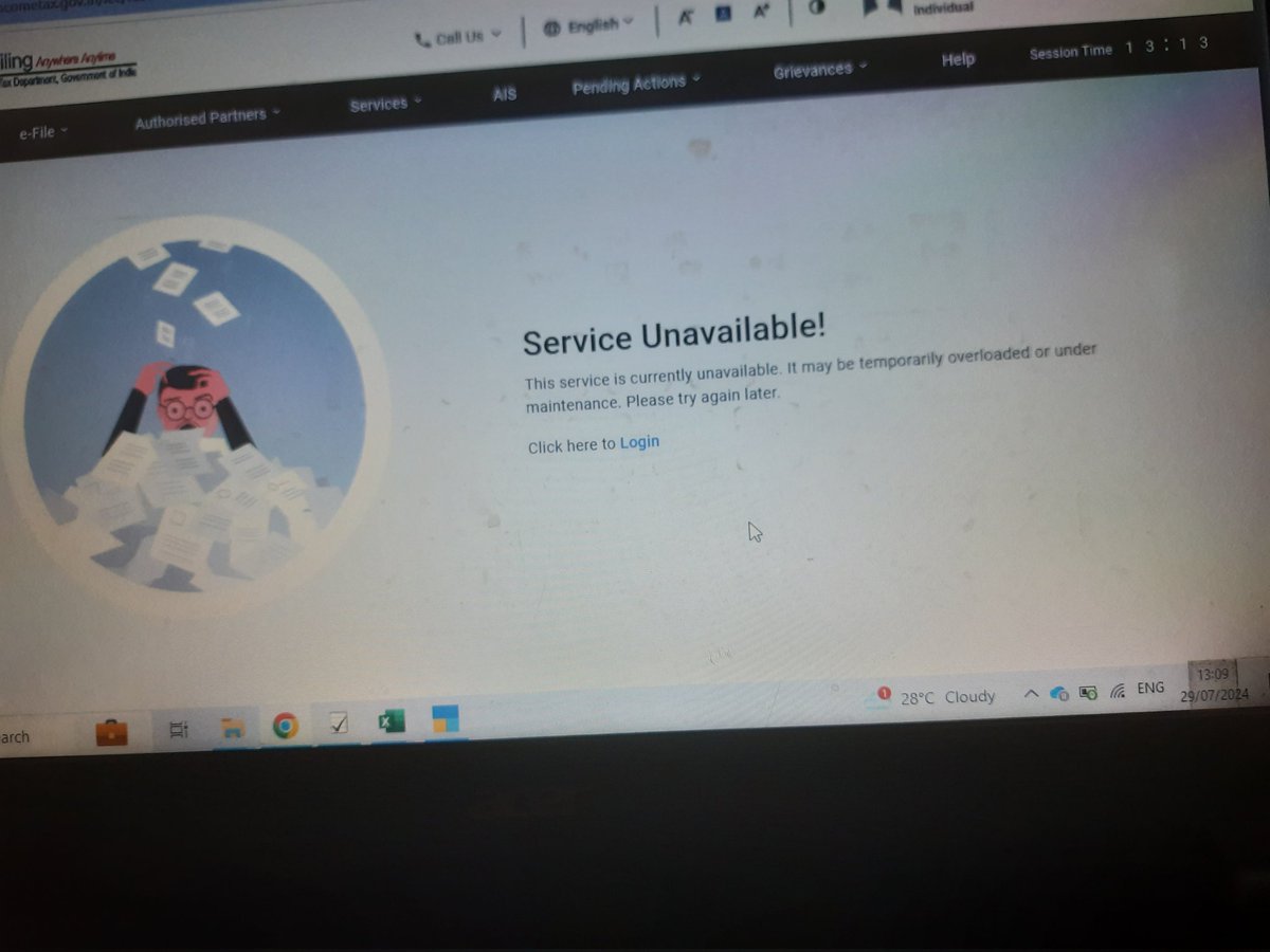 Deep_Shah_1's tweet photo. Unable to view, download, export form 26AS from last 2 hours.
#Extend_due_date_immediately
#ExtendITRFilingDueDates
#IncomeTaxPortal
#IncomeTaxSiteIssues
@IncomeTaxIndia
@Infosys_GSTN
@FinMinIndia
@nsitharaman
@nsitharamanoffc https://t.co/kHtbiOEQAT