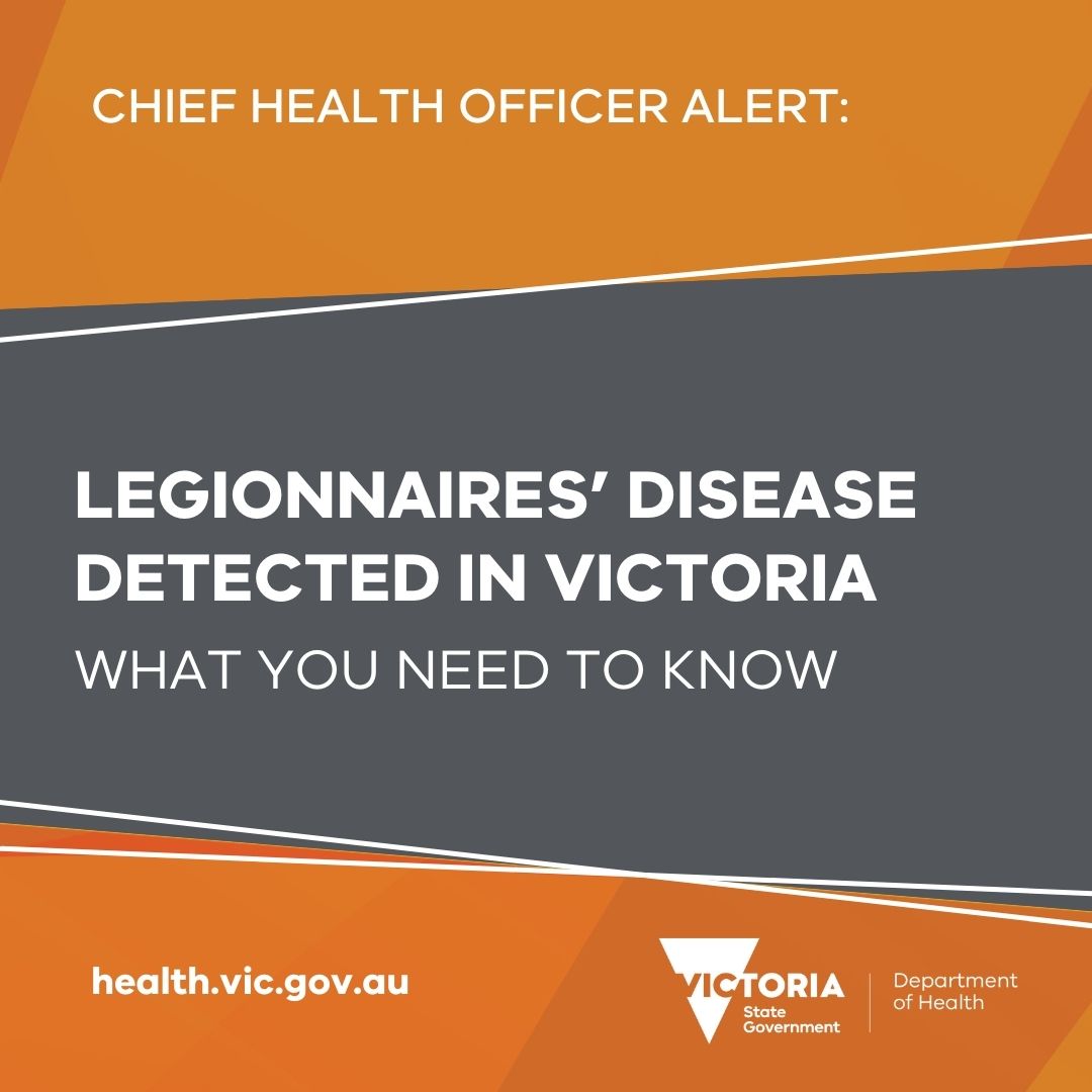 The Department of Health is investigating an outbreak of Legionnaires’ disease involving a significant increase in notified cases across metropolitan Melbourne &amp; surrounding areas since Friday afternoon. To find out about symptoms &amp; more information visit: go.vic.gov.au/3LJ6EYI
