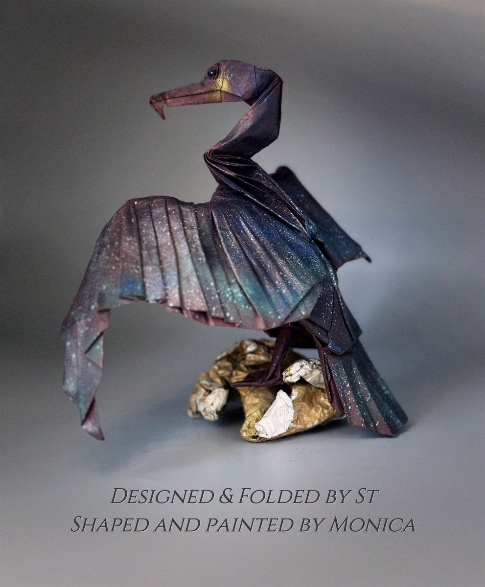 Cormorant 2
Designed and Folded by ST <a href="/SURPRISEST1/">SURPRISE（ST）</a> 
Shaped and painted by Monica