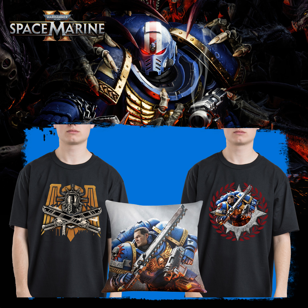 MerchWarhammer's tweet photo. You want new Space Marine 2 merch? We got you covered - shop all-new clothing and accessories over on the store now -> https://t.co/lJBDAwvZ0Z #SpaceMarine2 #WarhammerMerchStore #WarhammerCommunity https://t.co/iC5Hk4v8Iq