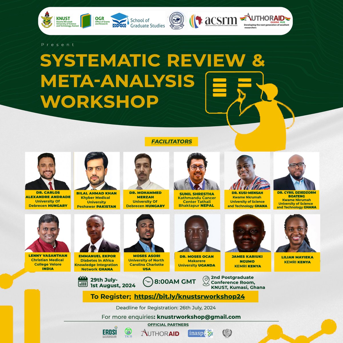ErdsiOrg's tweet photo. The day is finally here!
We begin the learning today!
Join us with the hashtags
Make sure to follow us here for all updates!
#KNUSTSRWorkshop2024
#ACSRM #ERDSI #AuthorAID https://t.co/EzJk7qc4zD
