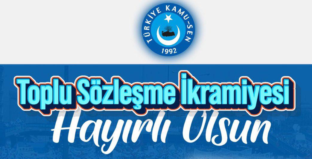 TBMM de kabul edilen yasa ile sendika üyesi olan bütün memurlara her ay 641,81 Tl Toplu Sözleşme İkramiyesi ödenecektir.