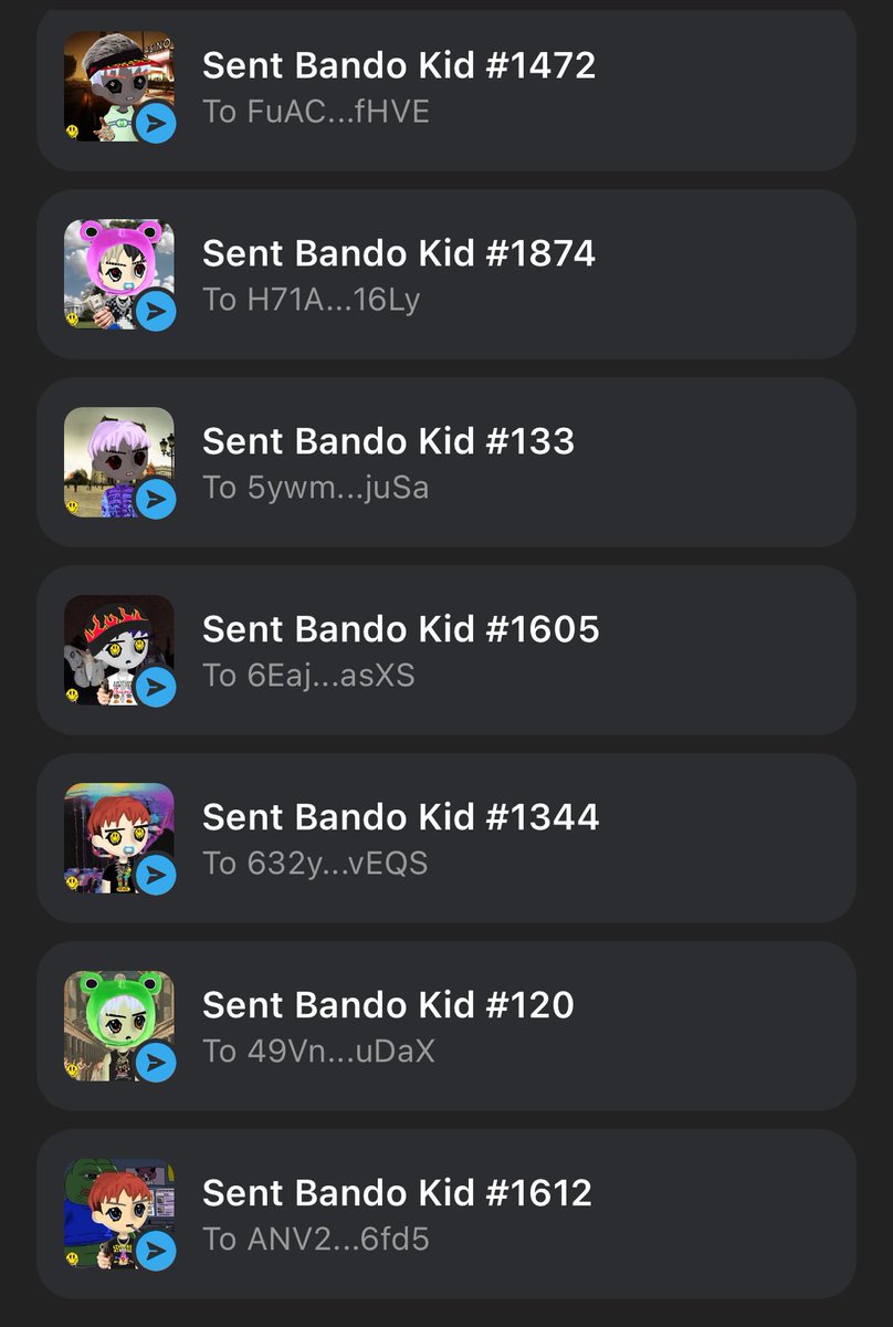 BandokidsSOL's tweet photo. BANDOS FOR WINNERS AND SWIPPERS STARING TO SEND OUT !! 

🫠🫵

BWO 

GN MOFOKAS SEE YALL IN A FEW https://t.co/J3awLEFol9