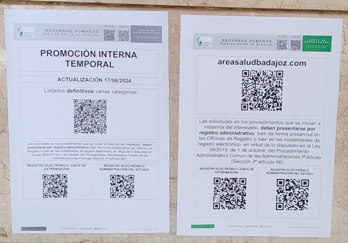 Quién quita que yo traiga  unas pegatinas con códigos QR y las ponga si está en la puerta. Un poco de #ciberseguridad <a href="/CSOnline_SES/">Centro de Salud Online - Extremadura</a> que después alguno pesca algo.