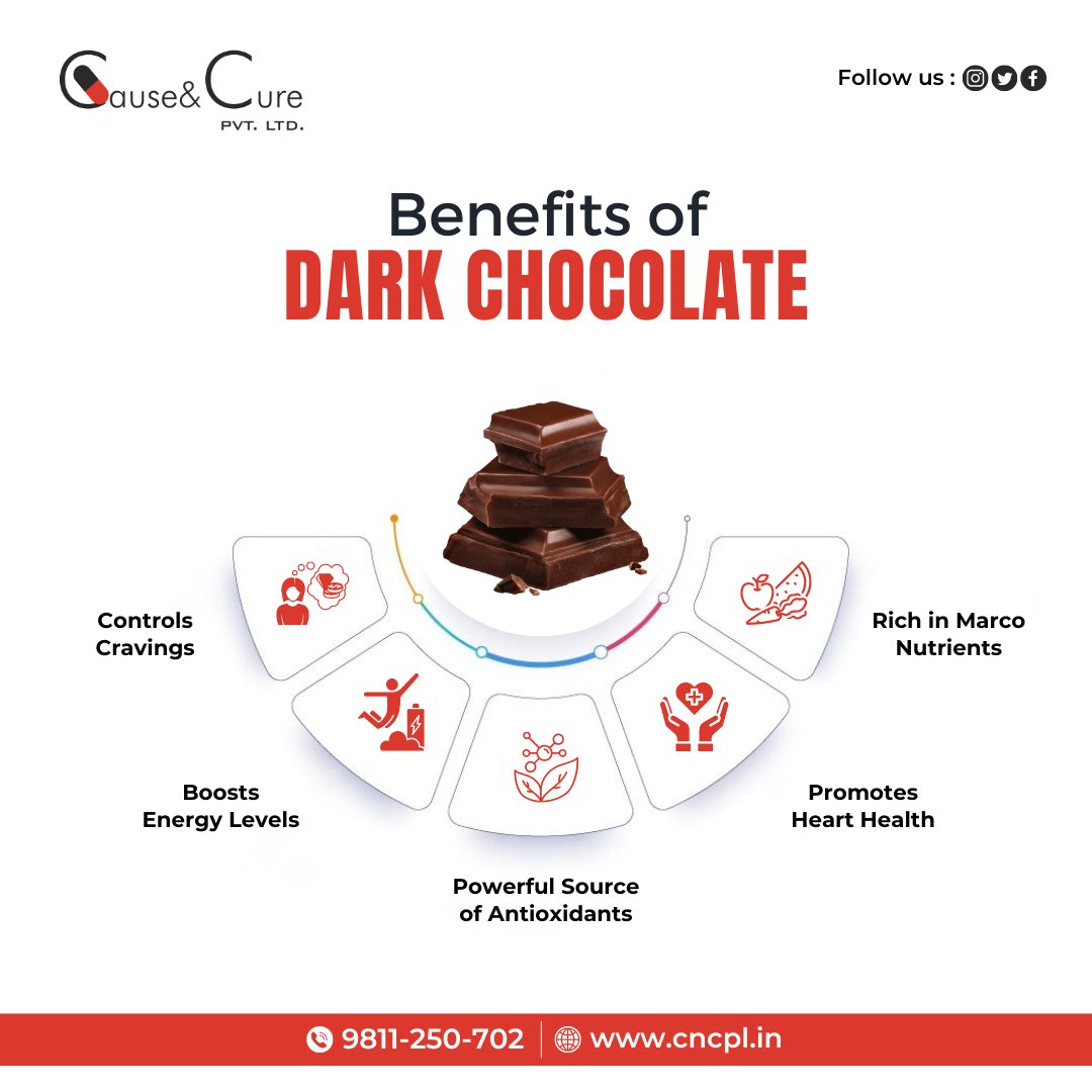 causecurepharma's tweet photo. Indulge in the goodness of dark chocolate from Cause &amp; Cure Pvt. Ltd.! 🍫

Control your cravings and satisfy your sweet tooth with a guilt-free treat.

#DarkChocolateDelight #HealthyIndulgence #Causencure #darkcocolate #darkchocolatecake https://t.co/v9I6TzDsyY