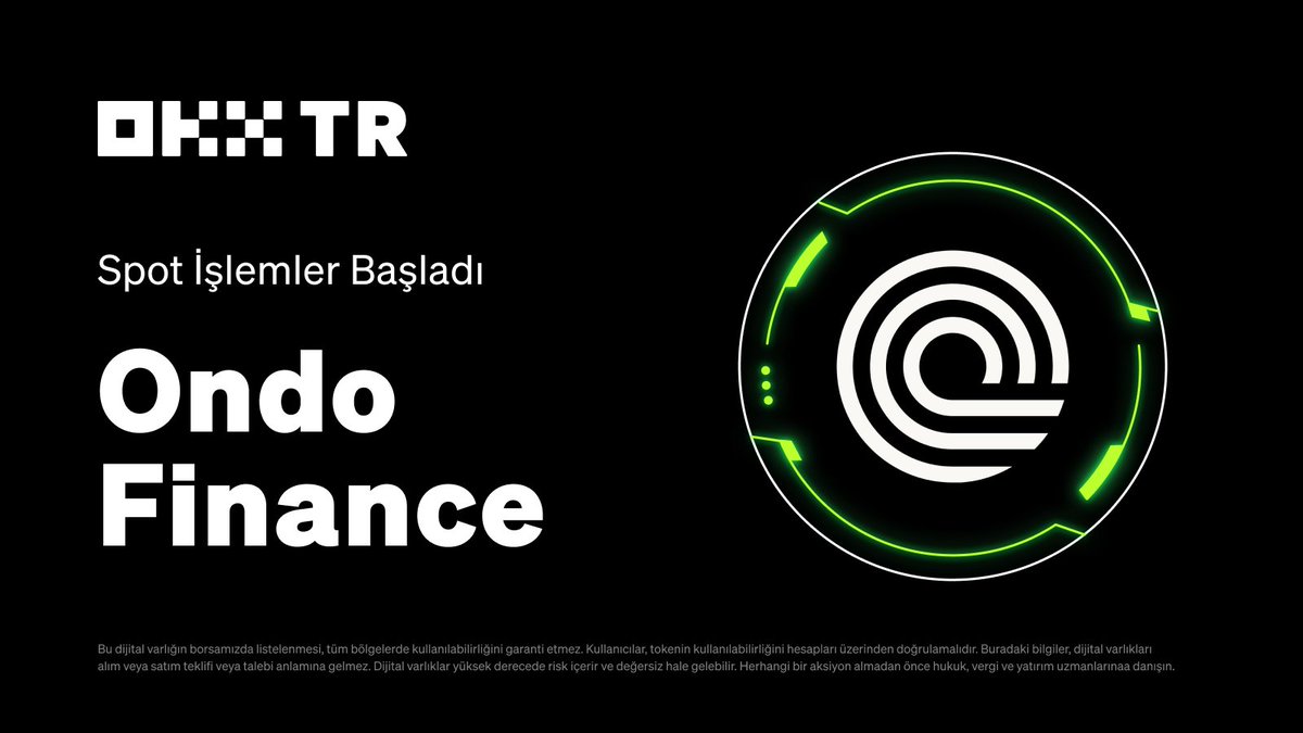 📢 OKX TR'de Yeni Listeleme!

📊 $ONDO #OKXTR'de listelendi!

📈 #ONDO ile hemen işlem yapın: tr.okx.com/tr/trade-spot/…