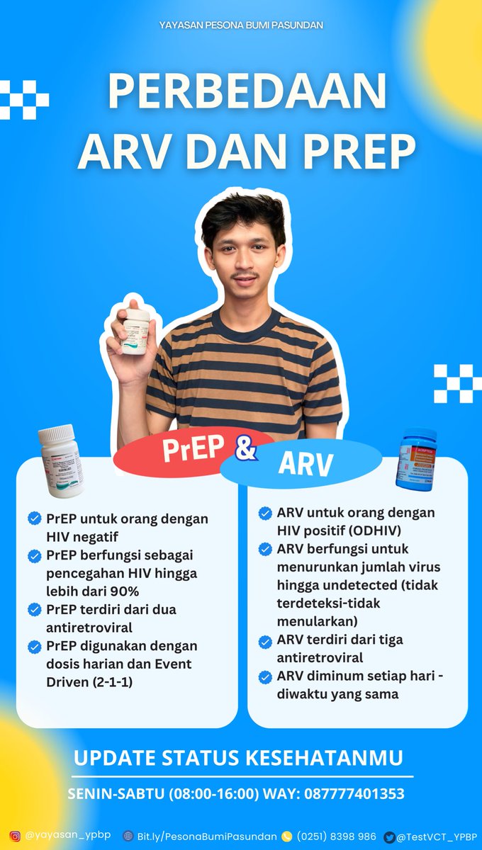 arisdogonzalez's tweet photo. Update statusmu bersama ka Wayy: 087777401353 (WhatsApp) 💌🎗️
@TestVCT_YPBP
#TestHIV #UpdateStatus #ARV #PrEP https://t.co/Yqx32u4A3G