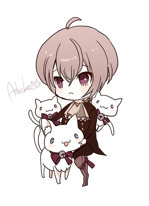 らくがきOC習作。ミニキャラ描きました。楽しい。 