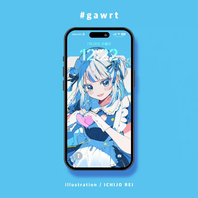 メイドぐらちゃんの壁紙作りましたどうぞスマホの壁紙にお使いください! #gawrt 