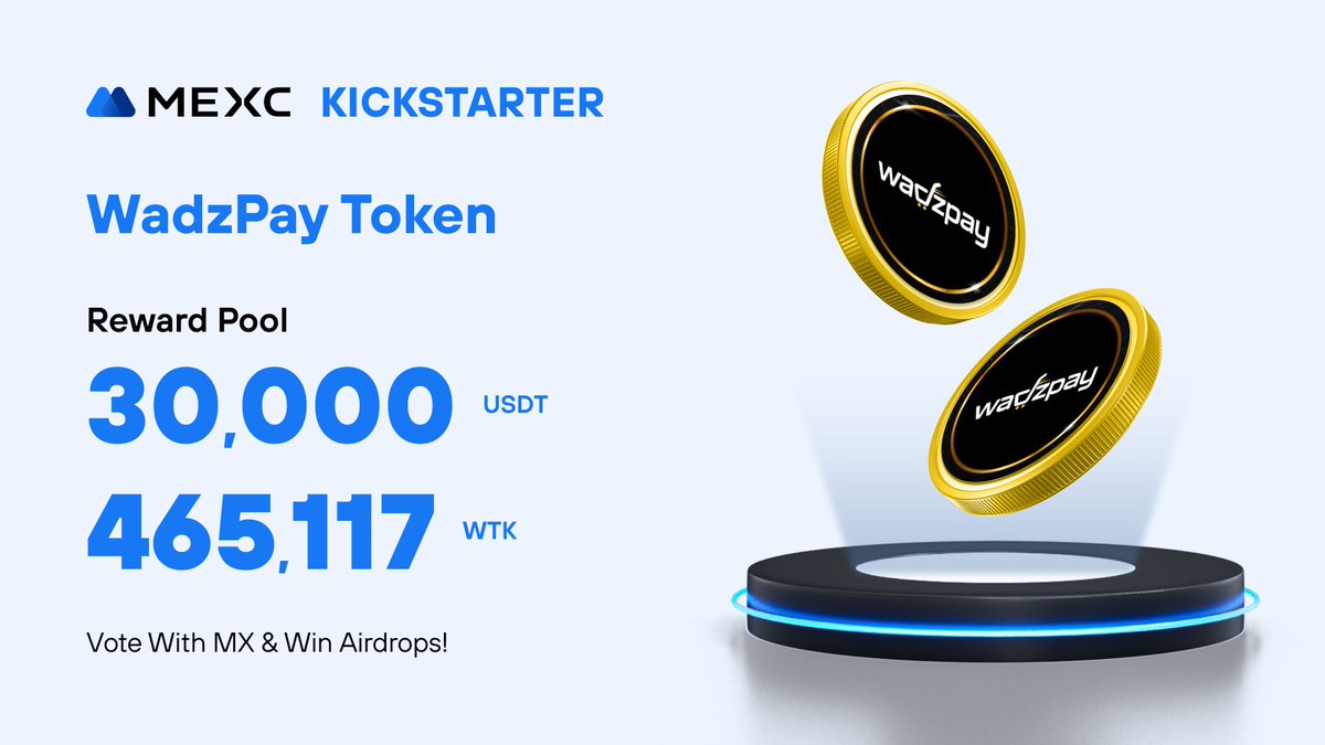.<a href="/WadzPay/">WadzPay</a>, a technology provider based on the SaaS platform facilitating virtual asset-based payments and acceptance, is coming to #MEXCKickstarter 🚀 

🗳Vote with $MX to share massive airdrops
📈 $WTK/USDT Trading: 2024-07-30 09:00 (UTC)

Details: mexc.com/support/articl…