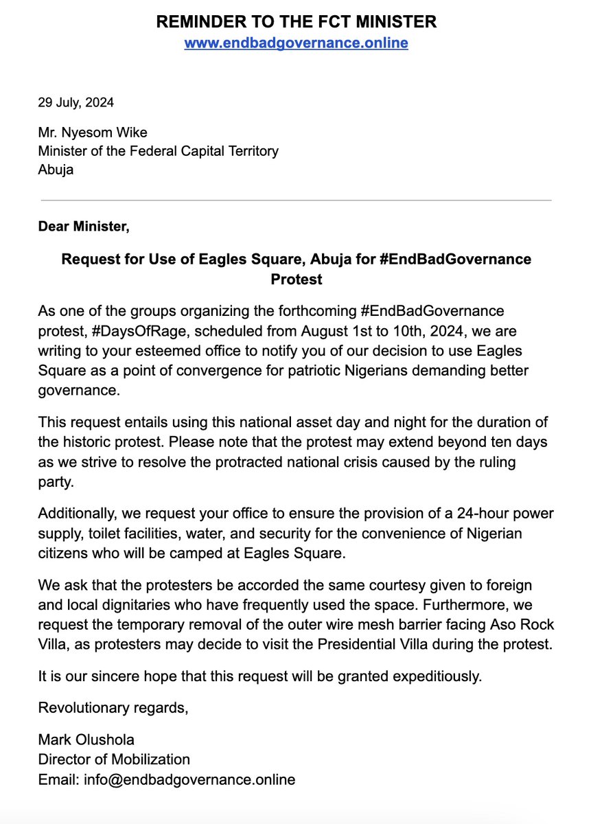 Nigerian_Weekly's tweet photo. If you’re fully ready for this protest 🪧 both online and offline, like and retweet this post.   

Follow for follow let’s know ourselves.   

#EndBadGovernanceInNigeria #EndBadGovernmentInNigeria #apc #uganda #protest #ProtestNow #WeAreNotGoingBack  

HAPPENING NOW https://t.co/K8VlJNAFVQ