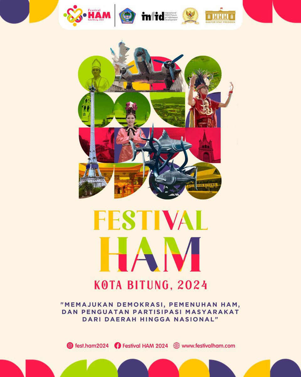 infid_ID's tweet photo. DAY 1 FESTIVAL HAM 2024!!

Festival HAM 2024 di Kota Bitung, Sulawesi Utara sudah dimulai hari ini 29 Juli - 31 Juli nanti.

Kami mengundang masyarakat untuk hadir &amp; mengikuti Festival HAM 2024 ini.

#MasyarakatSipilTidakBolehDiam
#NegaraHarusTanggungJawab 
#FestivalHAM2024 https://t.co/s6XRvgMTF1