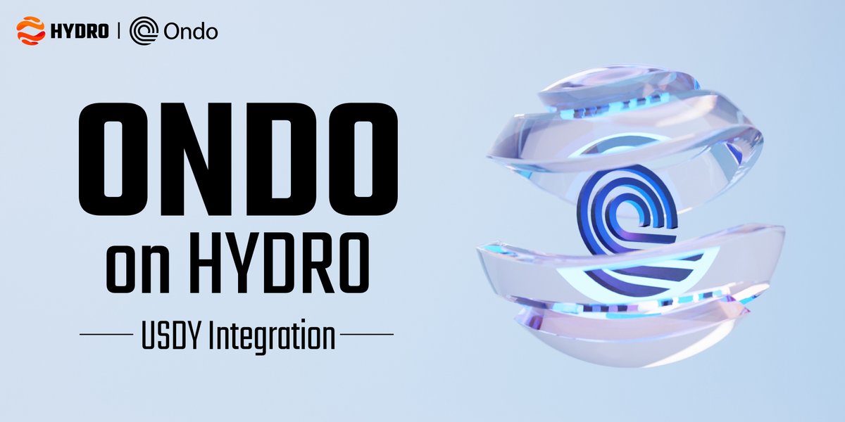 hydro_fi's tweet photo. Hydro 🤝 Ondo 🤝  Injective 
Hydro’s #RWA initiative is launching in collaboration with @OndoFinance and is supported by @injective

The $USDY will become a key element of Hydro's distinctive RYA (Real Yield Asset), adding another significant application for Ondo.  

More details: 
https://t.co/JqSq5AcH3A

$INJ $HDRO