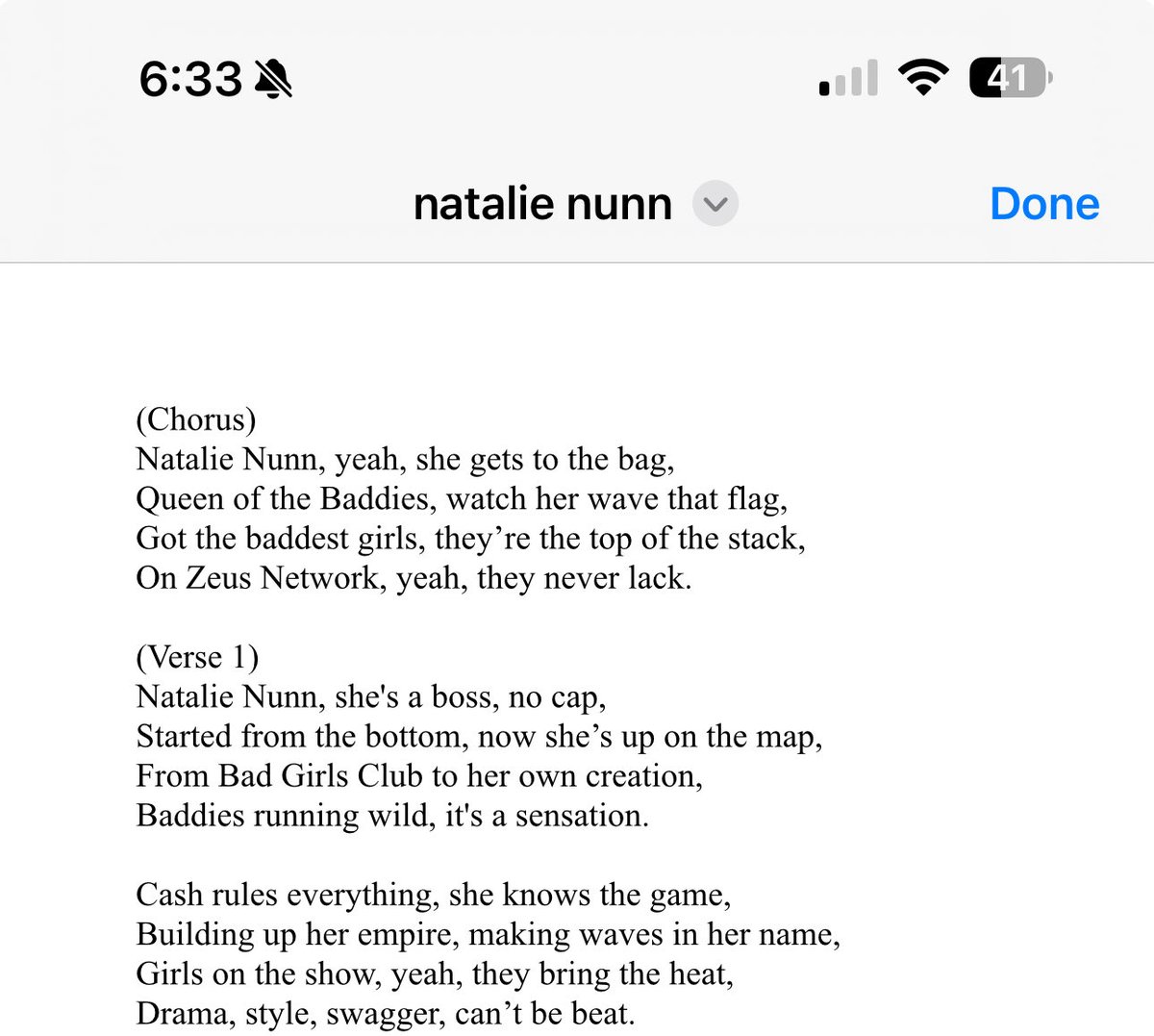 ayeeaviles's tweet photo. Hey somebody reached out to Natalie Nunn and let her know that I wrote a song for her and it’s super dope this is just a little bit of it but I think she’s really gonna appreciate it. https://t.co/lGR2h13uno