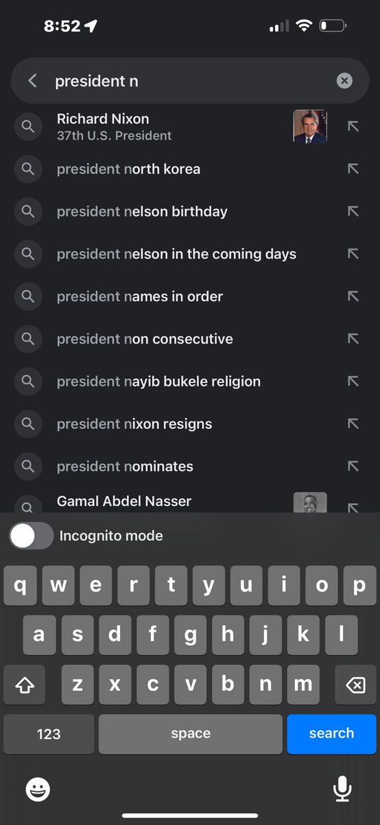 smeltzer_keith's tweet photo. @elonmusk Other presidents come up after the first letter of their name. I agree kinda shady. https://t.co/26wh4DSbHU