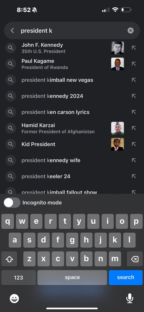 smeltzer_keith's tweet photo. @elonmusk Other presidents come up after the first letter of their name. I agree kinda shady. https://t.co/26wh4DSbHU