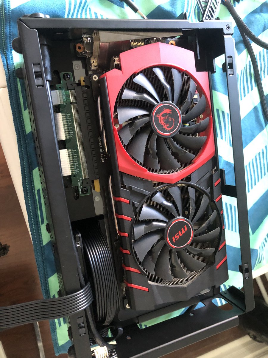 StephanTanguay's tweet photo. New Case, New Challenges!
Had some voltage issues with my mini ITX gaming workstation, so I had to switch to an even smaller mini ITX case I had on hand. Still need to optimize it more, but it all fit in the end! #MiniITX #GamingSetup  #workinprogress https://t.co/qzU4eDa66D