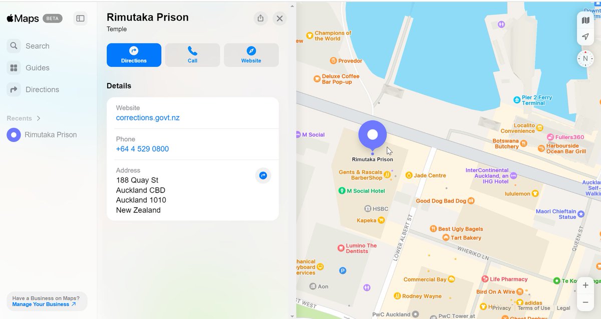 Apple Maps has launched public beta of a browser version of their app, which until now was only available as a native app on apple devices.

Interesting to see a prison (temple?) at the downtown waterfront.

beta.maps.apple.com