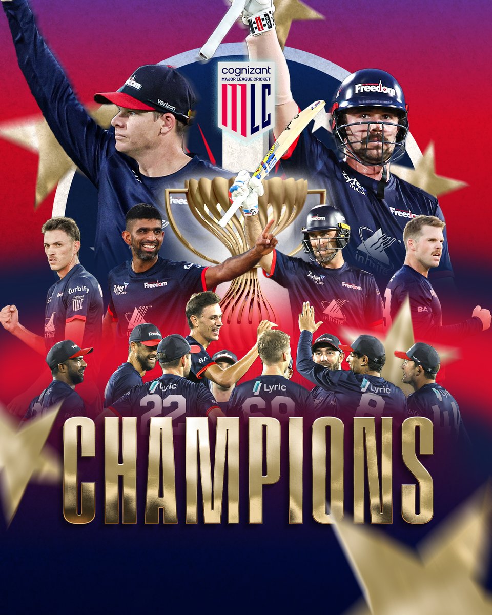 WASHINGTON FREEDOM ARE YOUR MLC 2024 CHAMPIONS! 🔴 🏆 

#MLC2024 | #CognizantMajorLeagueCricket | #T20 | #MLCChampionship