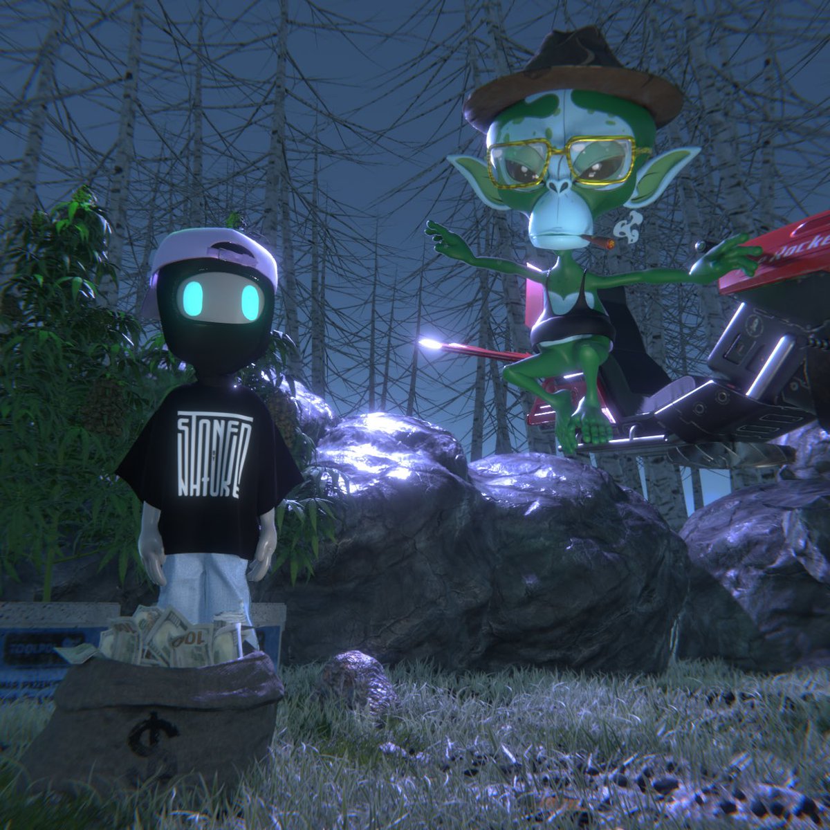 SbyN_420's tweet photo. Strange Encounters!!! 

These Guys Been Getting Into Nothing But Trouble Since They Meet @SILICONS_CAW @MoonApeLab 

Name the strangest place you meet your plug at. Best answer wins an edit by me. #theplug #StrangeEncounters https://t.co/pA1tR5jaHx