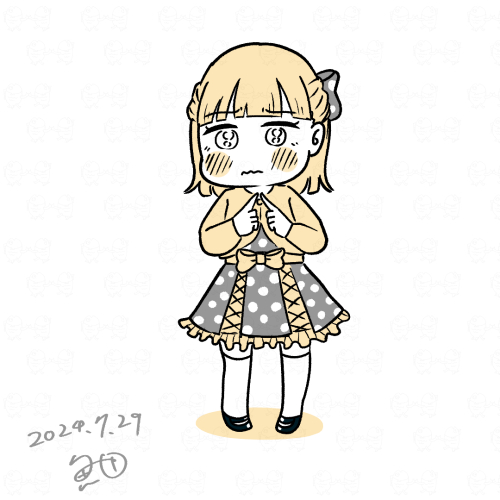 「恥ずかしがりやな女の子  #魚田の1日1体」|魚田コットン🐟毎日20時頃マンガup予定のイラスト