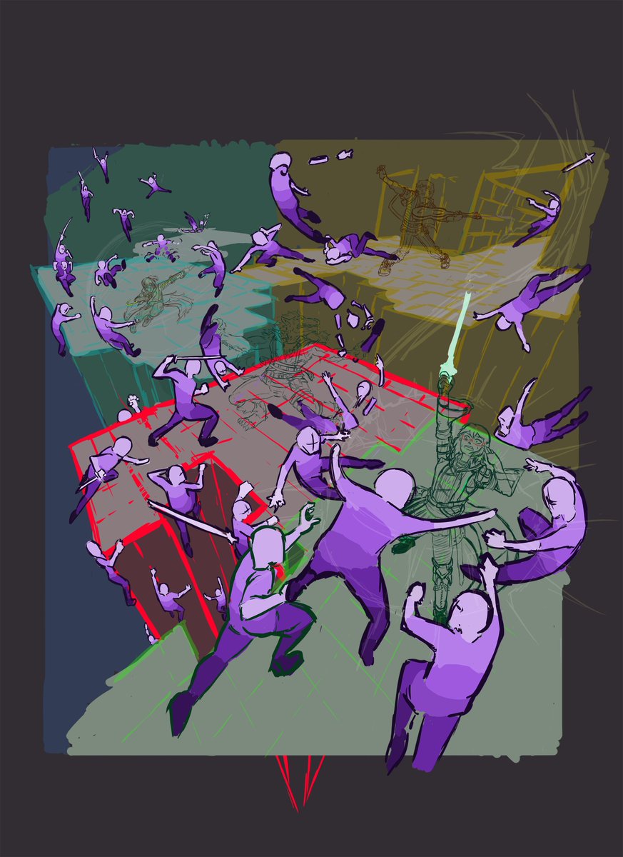TheBrightIris's tweet photo. WIP - #Fanart of #HandJumper in a D&amp;D AU

Check out the original Webtoon by SleepAcross!

This piece is based on CH03 of a #Fanfiction by @DungeonxQueen! --> https://t.co/wSwlYusm3b

#DND #Bard #Rogue #Bloodhunter #Wizard #Paladin #dungeonsanddragons #Sayeon #Ryujin #Iseul #Min https://t.co/bwwJ6lMgpk