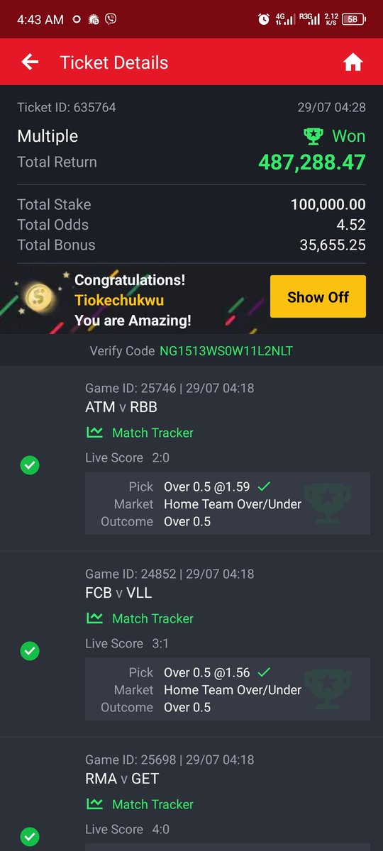 CentOddsTips's tweet image. 21+ Odds won! ✅👺
1.3Million Won! ✅👺
Giveaway time!!! 👺
Join our WhatsApp channel here: whatsapp.com/channel/0029Va… 
 Repost and follow 👣