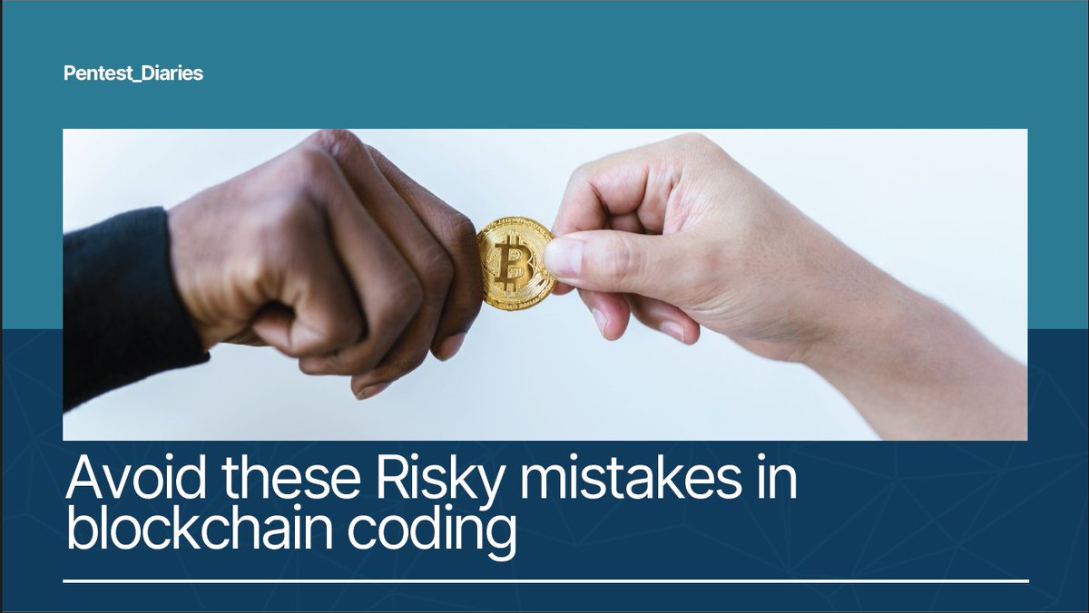 pentest_diaries's tweet photo. Avoid these Risky Mistakes in Blockchain Coding

https://t.co/hW6ofvFsZr

https://t.co/MeBTWTIBz9

https://t.co/vF9NX1NQvQ https://t.co/GyGoK5dDLJ