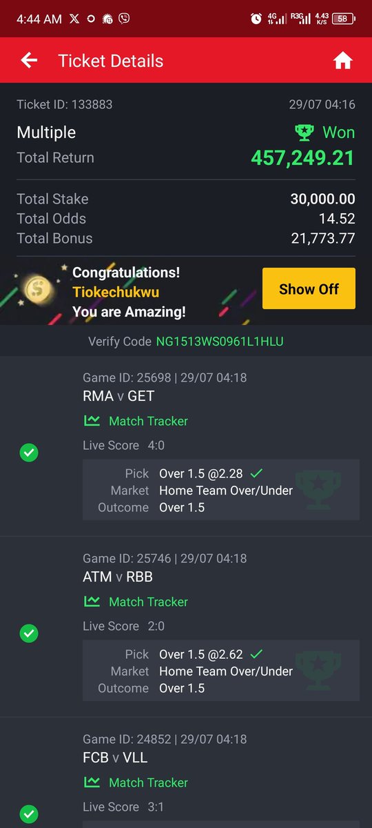 CentOddsTips's tweet image. 14+ Odds won! ✅👺
457K+ Won! ✅👺
Giveaway time!!! 👺
Join our WhatsApp channel here: whatsapp.com/channel/0029Va… 
 Repost and follow 👣