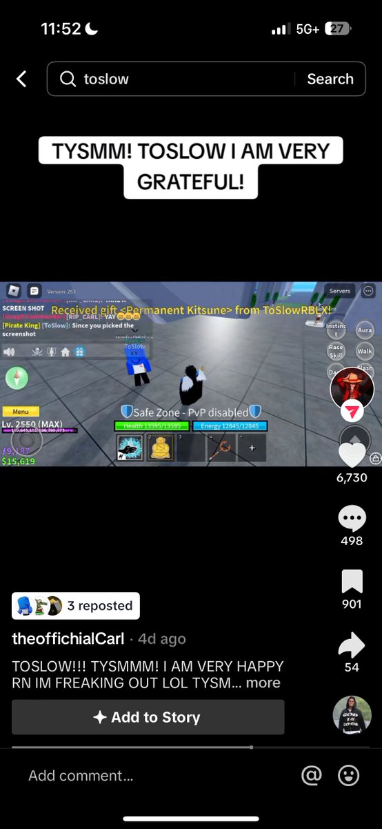 ToSlowRBLX's tweet image. I just looked at my TikTok Reposts.

If I could give you guys advice, it's to make at least 1 person a little bit happier, every day. Not only will you be happier, you'll also be leaving an impact!

Do you want to leave behind positivity or negativity? It's your choice!