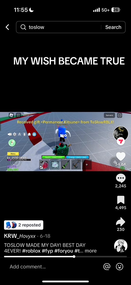 ToSlowRBLX's tweet image. I just looked at my TikTok Reposts.

If I could give you guys advice, it's to make at least 1 person a little bit happier, every day. Not only will you be happier, you'll also be leaving an impact!

Do you want to leave behind positivity or negativity? It's your choice!