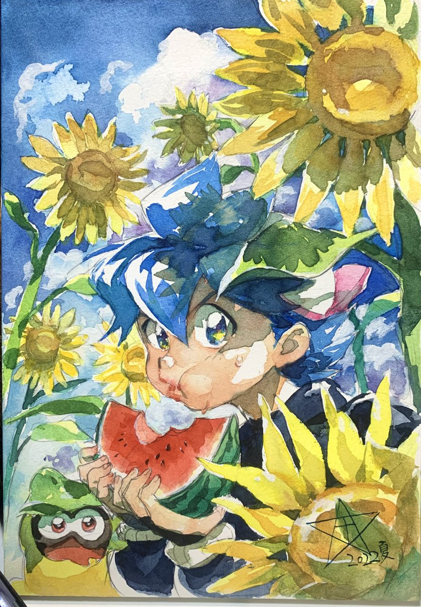 「暑い!!!夏っぽい暑中お見舞い再掲します! #ニンジャラ」|金林洋☆ﾆﾝｼﾞｬﾗ1-6発売中！のイラスト
