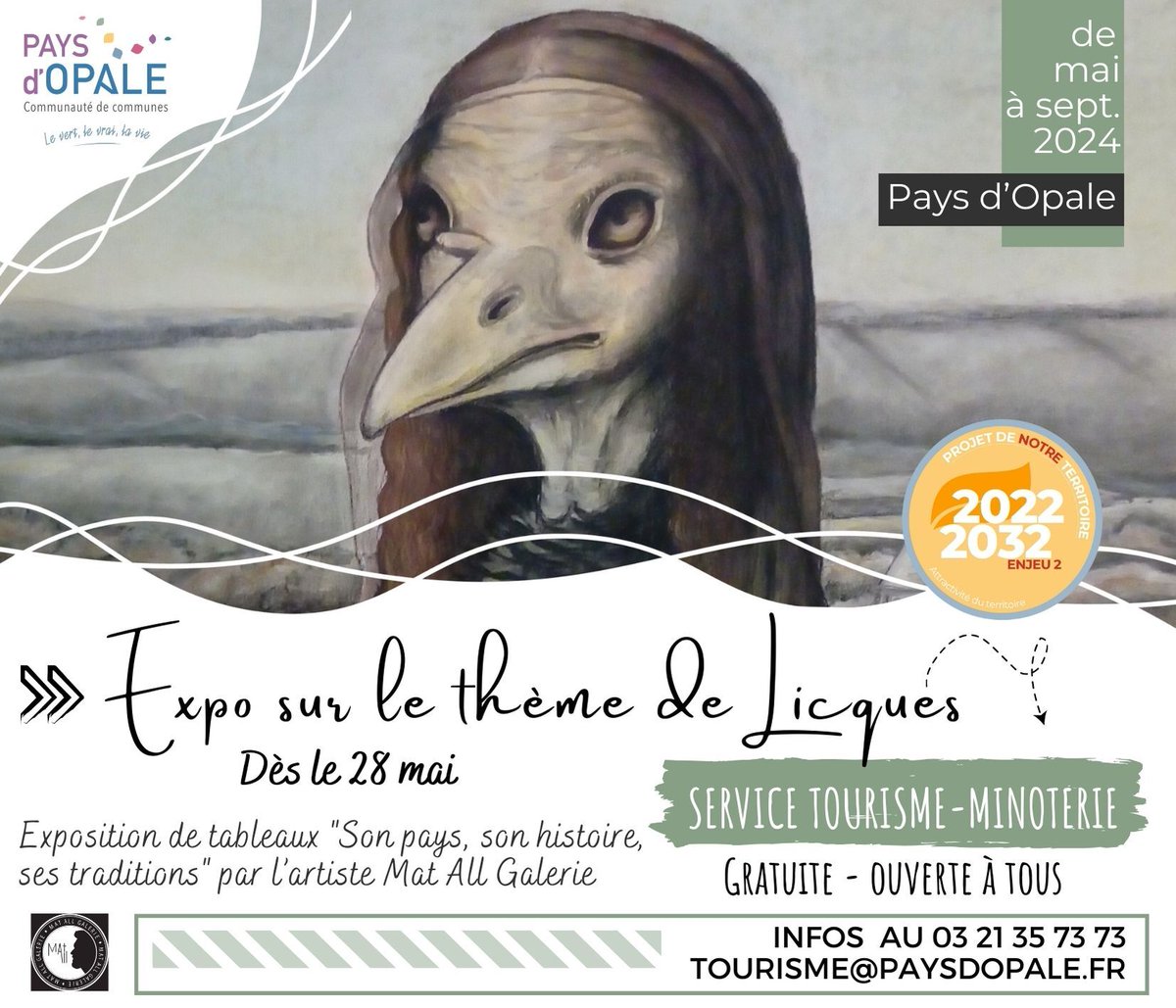 ccpaysdopale's tweet photo. 📌 Exposition sur le thème de Licques
Projet de notre territoire :
Enjeu 2 : Pour un Pays d'Opale attractif et innovant
👉 https://t.co/rg64zyqtDJ
#paysdopale #licques #tourisme #art https://t.co/4CXs0p4YQL