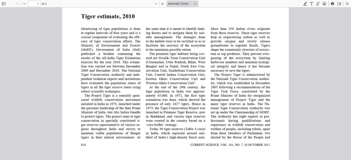 jaiminisarkar's tweet photo. 29th July #InternationalTigerDay- time to remember, How India is protecting tigers since 1973. To know read my article at #CurrentScience- https://t.co/O5VQtiYHbi
Congratulations India!

#Sciencetwitter #news #ParisOlympics2024 #research https://t.co/DscQ1dxTuk