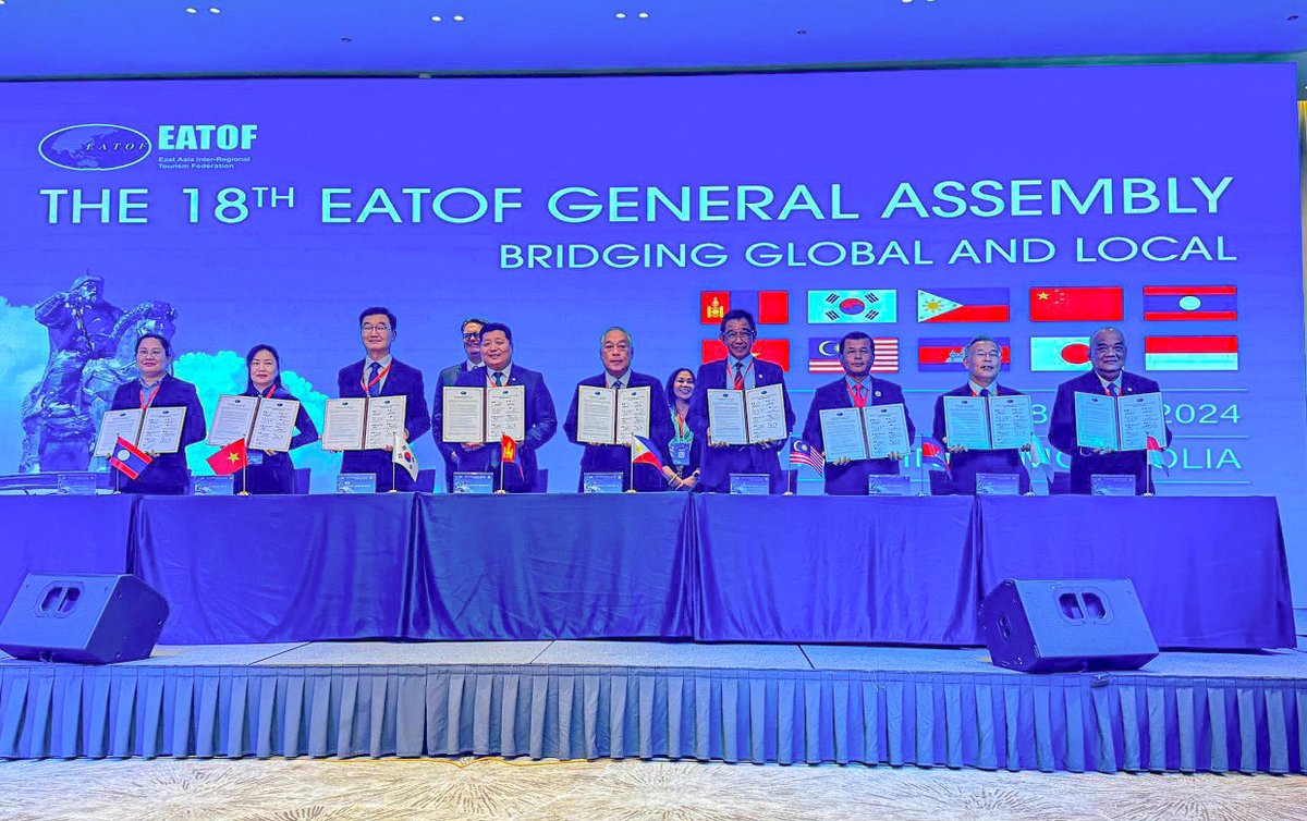 ybkarimhamzah's tweet photo. The recent 18th General Assembly of East #Asia Inter-Regional Tourism Forum #EATOF was held in Tuv #Mongolia & it ended on a high note. We were there & got positive outcomes. It's theme was “Bridging Global & Local” & was attended by 10 member countries @JapenSarawak @rtm_swk https://t.co/rAUT0Xc2qQ