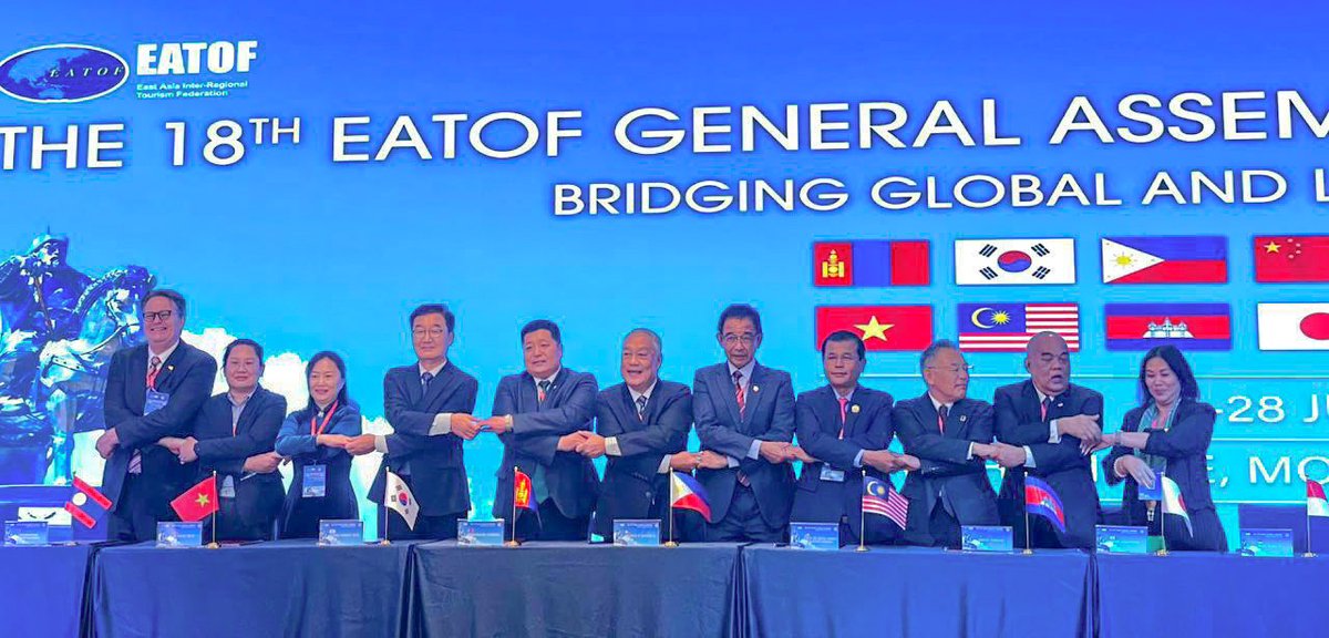ybkarimhamzah's tweet photo. The recent 18th General Assembly of East #Asia Inter-Regional Tourism Forum #EATOF was held in Tuv #Mongolia & it ended on a high note. We were there & got positive outcomes. It's theme was “Bridging Global & Local” & was attended by 10 member countries @JapenSarawak @rtm_swk https://t.co/rAUT0Xc2qQ