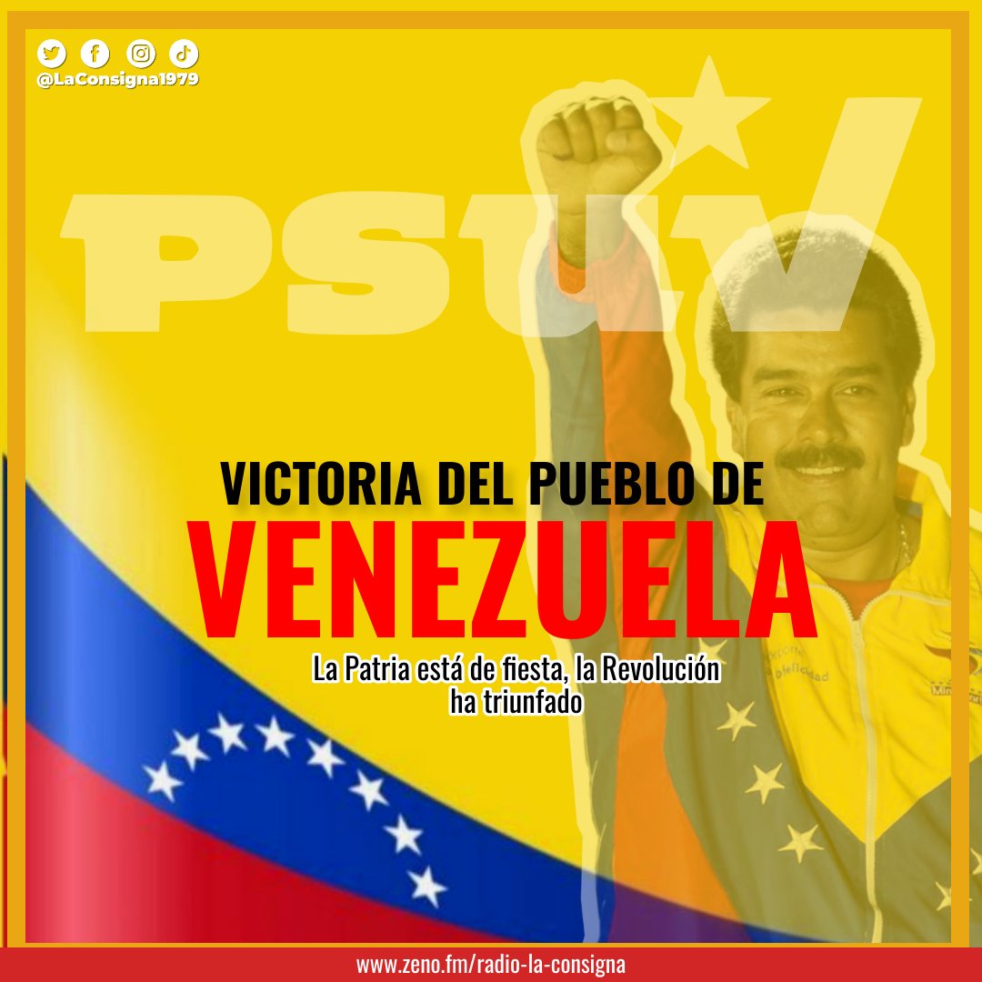 La patria está de fiesta, la revolución ha triunfado
🇻🇪
#MaduroPresidente #EleccionesVenezuela2024