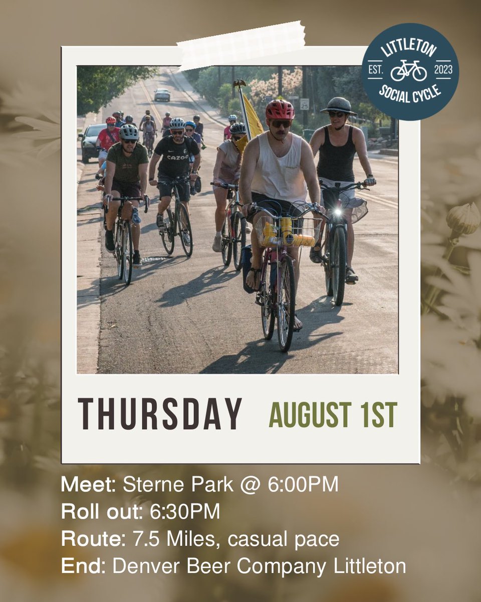 LittletonBikes's tweet photo. Next ride! August 1st! https://t.co/wlipEIzN8b