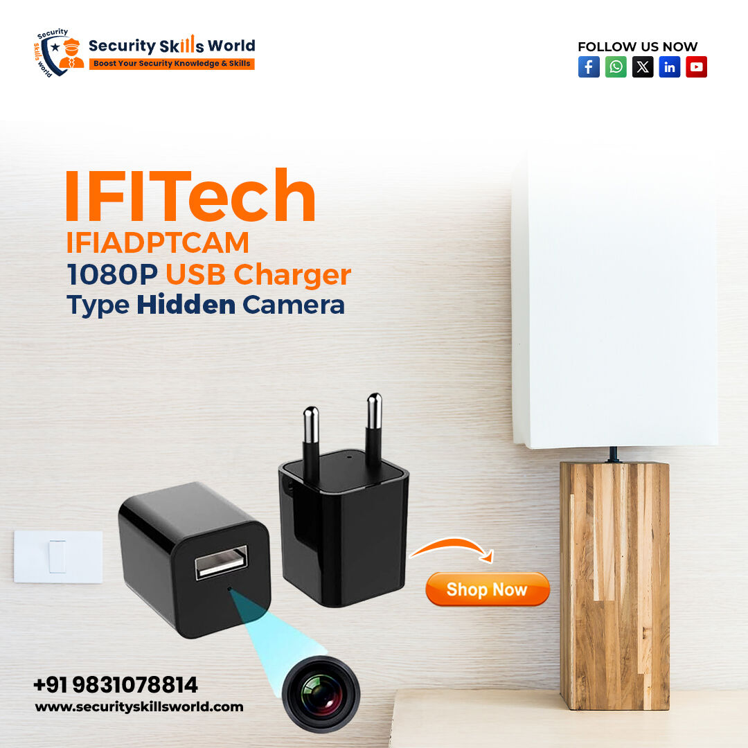 SecuritySkill's tweet image. Discover discreet security with IFITech's IFIADPTCAM: a 1080P USB Charger Type Hidden Camera, blending seamless surveillance with everyday functionality.

🛒 Shop now -   shop.securityskillsworld.com/product/ifitec…     

🌐View more - shop.securityskillsworld.com/shop/ 

#HiddenCamera #SecurityCamera #IFITech