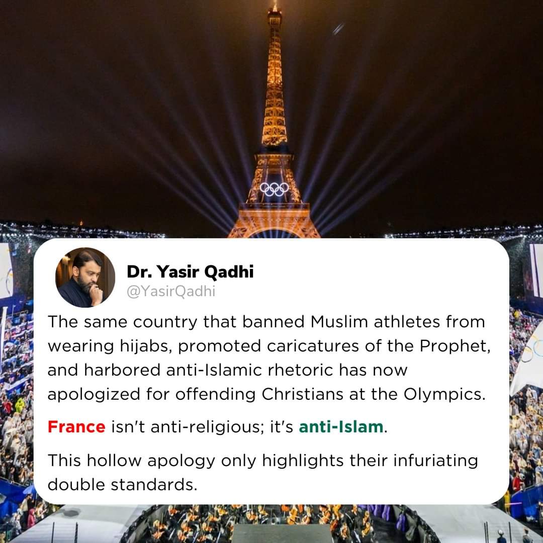 Syeda_Mujahidaa's tweet photo. As Muslims, we appreciate the respect for our beloved Prophet Isa (Jesus), but the double standards are palpable and infuriating.

#OlympicGames #Olympics2024Paris #OlympischeSpelen #Olympics2024 #blasphème #prophet #Christianity #Paris2024 #Muslims #antiislam #Islamophobia https://t.co/CKcmuJK7Sz