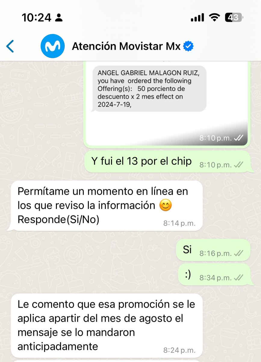 yGabbs's tweet photo. @Profeco al parecer @MovistarMX no respeta las promociones que da por portabilidad, intentas comunicarte para que resuelvan y solo le dan vueltas y no dan ni una solución. https://t.co/rjEjBNtHYy
