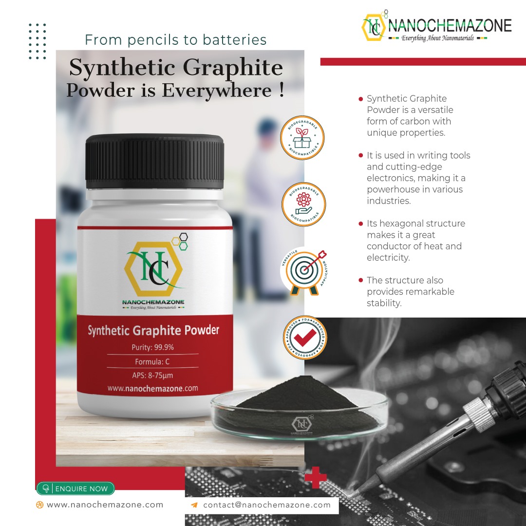 chemazone's tweet photo. Synthetic Graphite Powder
https://t.co/5bCBLpMu4G

Purity: 99.9%
Formula: C
APS: 8-75µm

#syntheticgraphite #nanochemazone #graphitepowder #materialsscience #advancedmaterials #graphene #carbonnanotubes #industrialmaterials #engineering
#chemistry #innovation #techmaterials https://t.co/q3ofETPdzF
