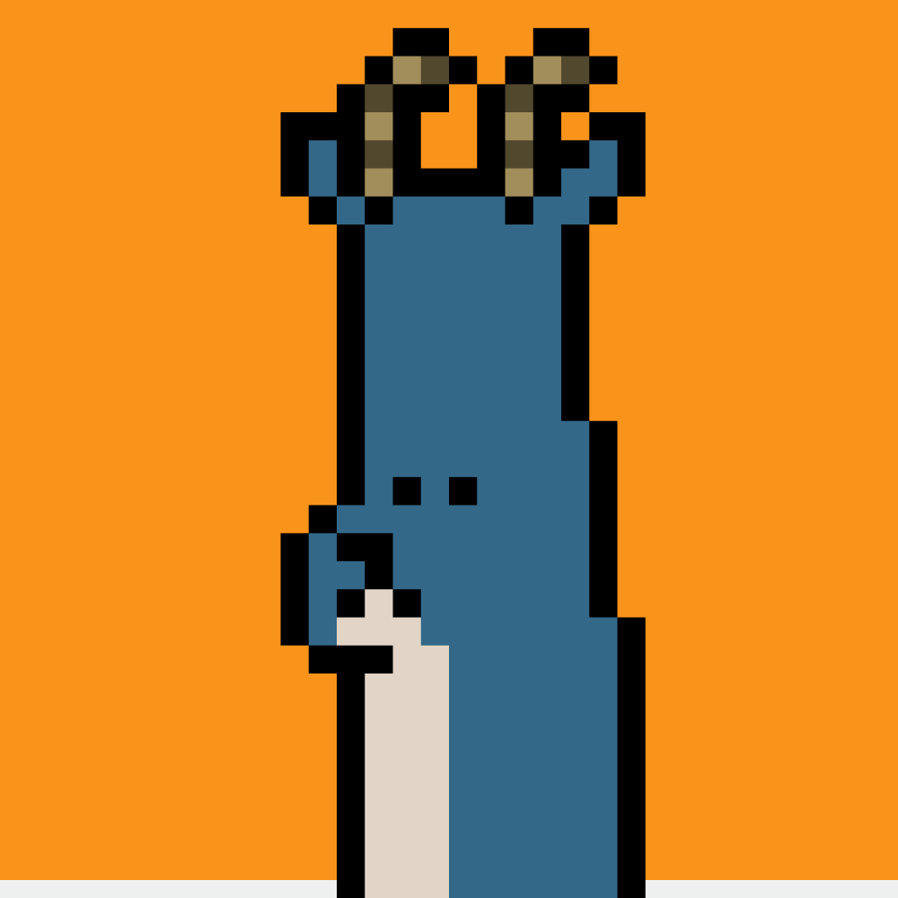 VLAOrigin's tweet photo. With a bluish-grey coat and long curved horns, the  Bluebuck antelope once roamed the plains of South Africa in herds, before ultimately becoming extinct in the 18th Century.🦌

VLAO revives them on-chain as #NAT https://t.co/nDhVOBc8ic