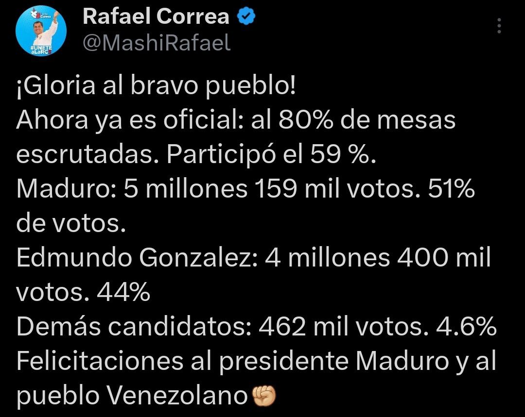 AnitaMGalarzaA's tweet photo. Chavismo = Correismo. 

Se roban todo, hasta las elecciones! https://t.co/MYpr24vPwr
