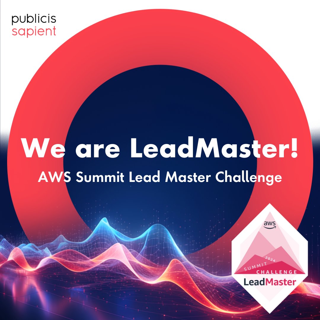 Manish R Warang (@manish_warang) on Twitter photo Thrilled to share <a href="/PublicisSapient/">Publicis Sapient</a> has achieved LeadMaster badge in the AWS Summit Lead Master Challenge"!  Proud of our team’s hard work and how we’re enabling the cloud journey for our clients. 
#AWSSummitLMC #AmazonWebServices #AWSPartners  bit.ly/3LGaQsn Thrilled to share <a href="/PublicisSapient/">Publicis Sapient</a> has achieved LeadMaster badge in the AWS Summit Lead Master Challenge"!  Proud of our team’s hard work and how we’re enabling the cloud journey for our clients. 
#AWSSummitLMC #AmazonWebServices #AWSPartners  bit.ly/3LGaQsn