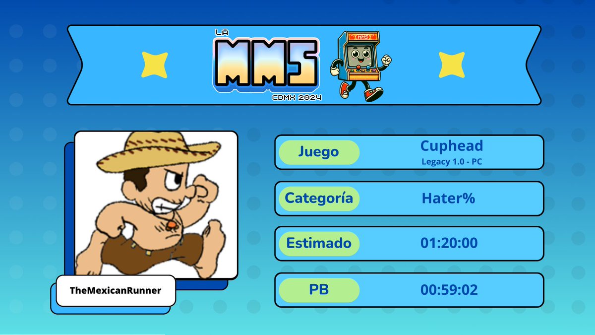 SpeedrunsMexico's tweet photo. Es el turno de nuestro invitado especial TheMexicanRunner con Cuphead. No te lo pierdas en https://t.co/cm1e6SNv5o #MMSCDMX #Speedruns #GamingConCausa #Cuphead #SpeedrunCOMEX https://t.co/7EJeQAifhJ