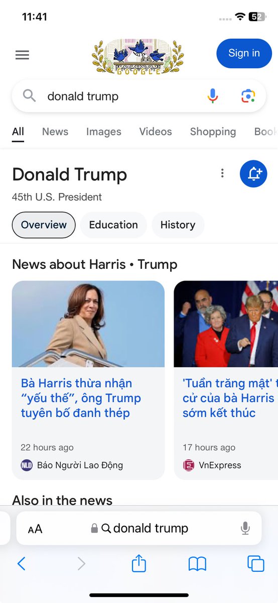 ladressebistro's tweet photo. You type Donald Trump and you Get Harris #donuldtrump #google  #safari https://t.co/a3dnspLLdS