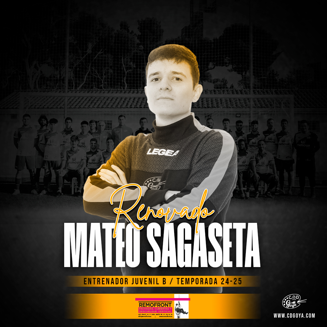 CD_Goya's tweet photo. ℹ️  Mateo Sagaseta | Juvenil B

El entrenador @msagaseta llevará las riendo de nuestro segundo juvenil. 

Viene de completar una gran temporada en el Cadete B. 

¡Suerte en esta nueva temporada!

#VamosGoyita https://t.co/PVBBOsj8uj