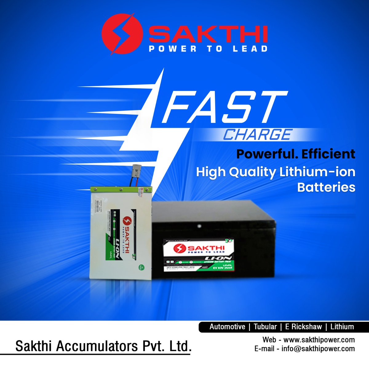 sakthibattery's tweet photo. Discover the powerful and efficient Sakthi Lithium-ion Batteries, your perfect partner for high performance. Let's keep your energy flowing strong and steady.

#SakthiBatteries #SakthiAccumulators #lithiumionbatteries #Lithiumion #ElectricBattery #batterymanufacturer #India https://t.co/0rmo7Sv5bB