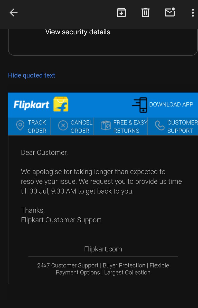 aruntks's tweet photo. @Flipkart @flipkartsupport I had ordered a laptop during your so called GOAT sale which was supposed to be delivered on 24th July. The biggest joke is today is 29th July and the app still shows delivery date as 26th July. Pathetic service and customer service response. https://t.co/YtrCVrk03q